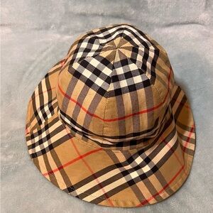 Vintage Burberry bucket checked canvas bucket hat
